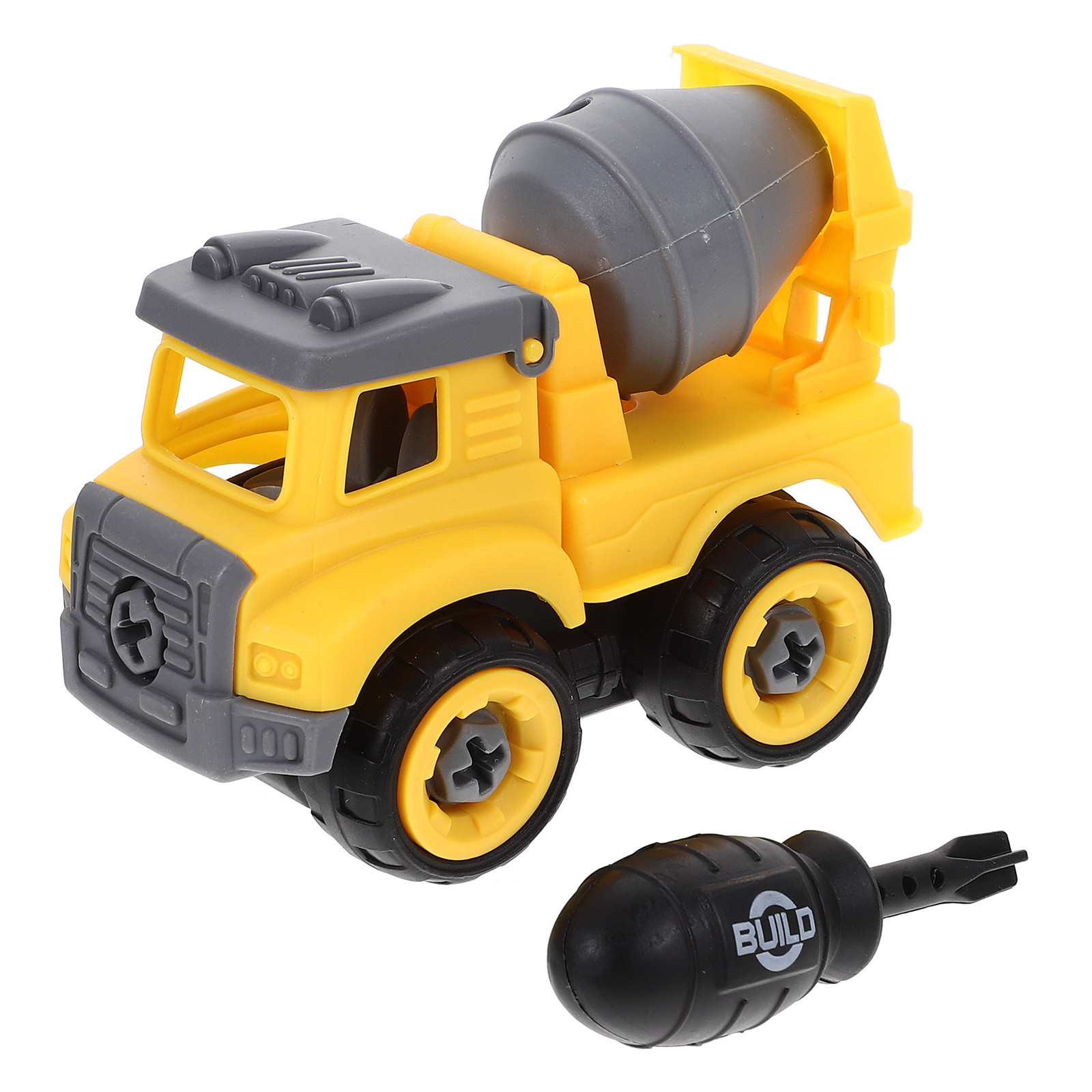 Kids Education And You - Kids Cement Mixer Construction Vehicle Yellow
