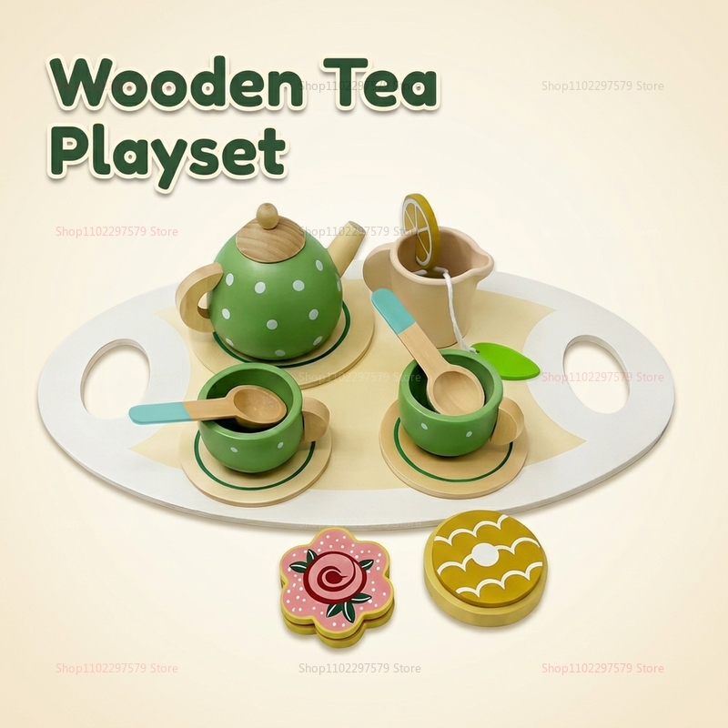 Happy Kids Education - Kids Wooden Afternoon Tea Set Toys