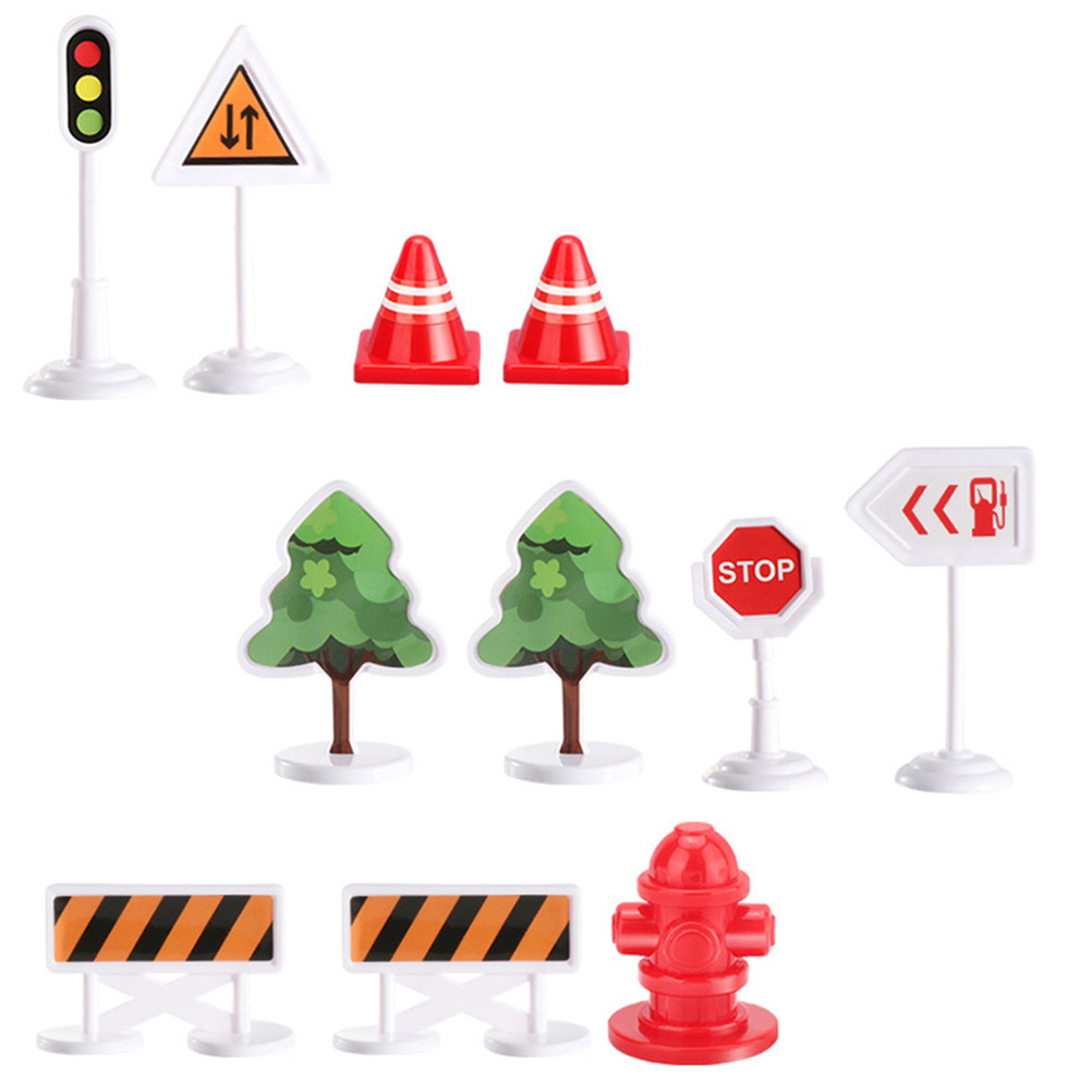Kids Education And You - 33Pcs Roadblock Scene Layout Accessories for