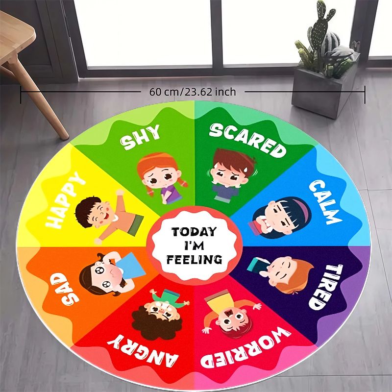 Emotion Wheel Kids Round Rug F - Happy Kids Education recensione e prezzo