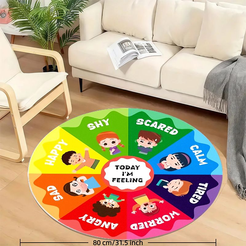 Emotion Wheel Kids Round Rug F - Happy Kids Education recensione e prezzo