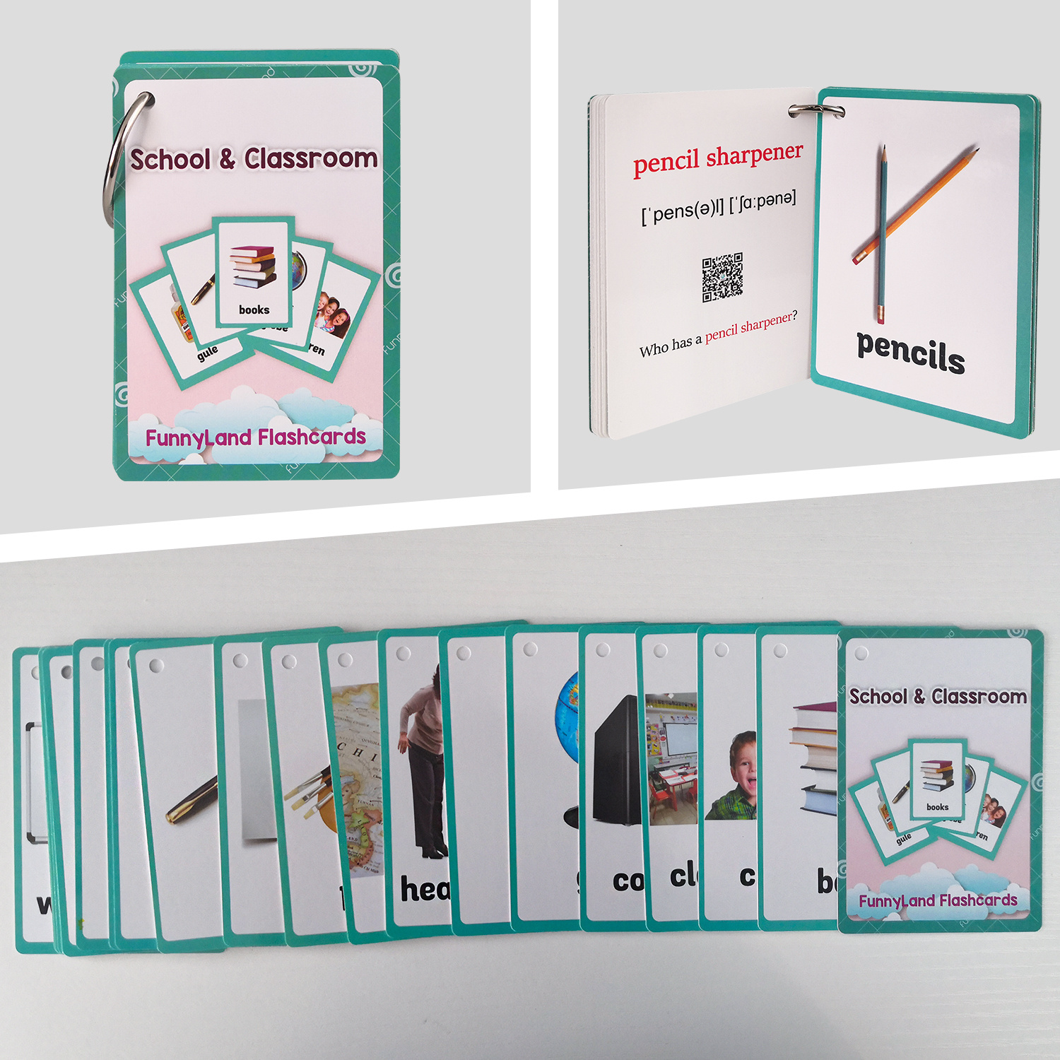 Classroom Stationery Vocabular - Flash Card Alphabet recensione e prezzo