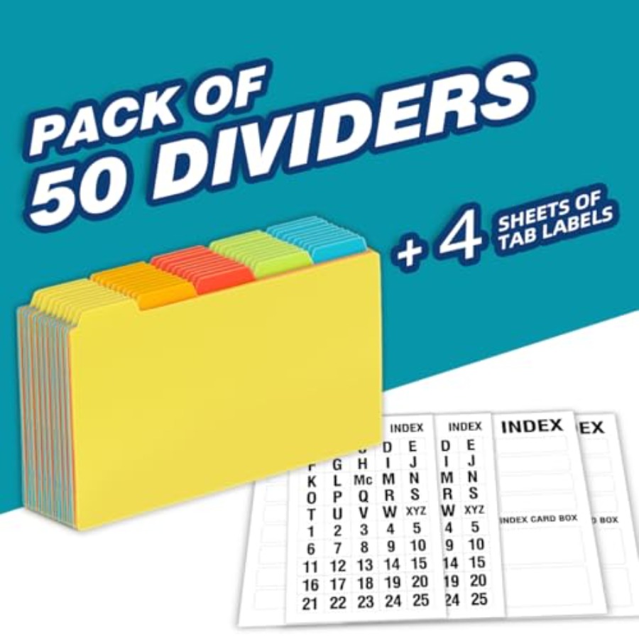 5x8 Plastic Index Card Divider - Flash Card Alphabet recensione e prezzo