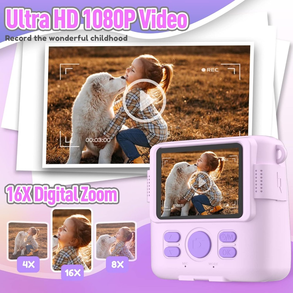 Instant Print Camera for Kids, - Kids Education Video recensione e prezzo