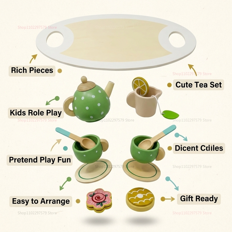 Kids Wooden Afternoon Tea Set  - Happy Kids Education recensione e prezzo