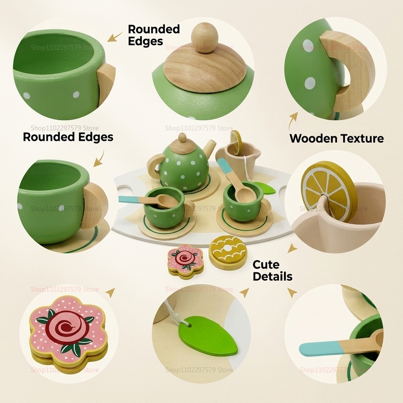 Kids Wooden Afternoon Tea Set  - Happy Kids Education recensione e prezzo