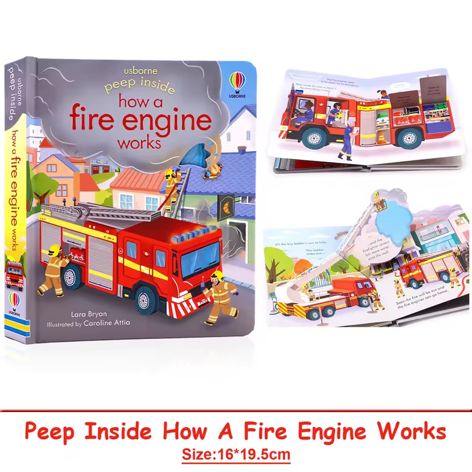 Usborne Peep Inside How A Fire - Kids Education Books recensione e prezzo
