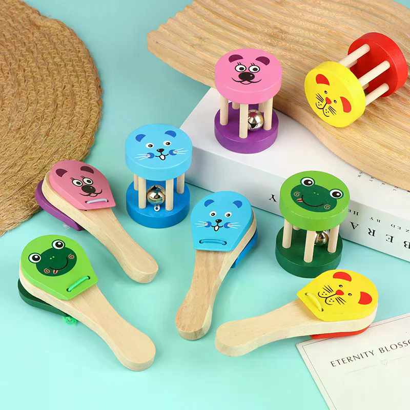 Kids Cartoon Wooden Castanets  - Kids Education Bell recensione e prezzo