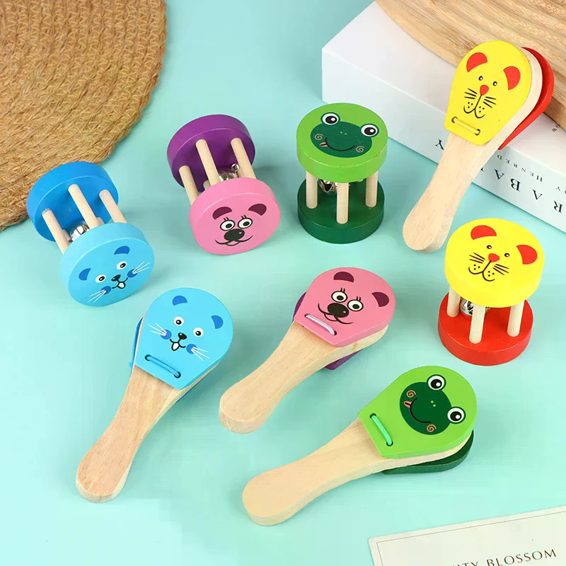 Kids Cartoon Wooden Castanets  - Kids Education Bell recensione e prezzo