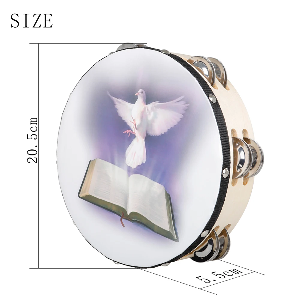 8 Inch Tambourine Peace Pigeon - Kids Education Bell recensione e prezzo