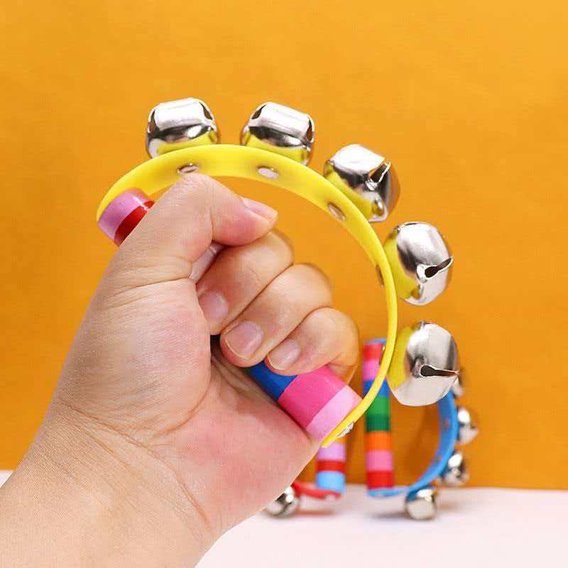 Rainbow Hand Jingle Bells Wood - Kids Education Bell recensione e prezzo