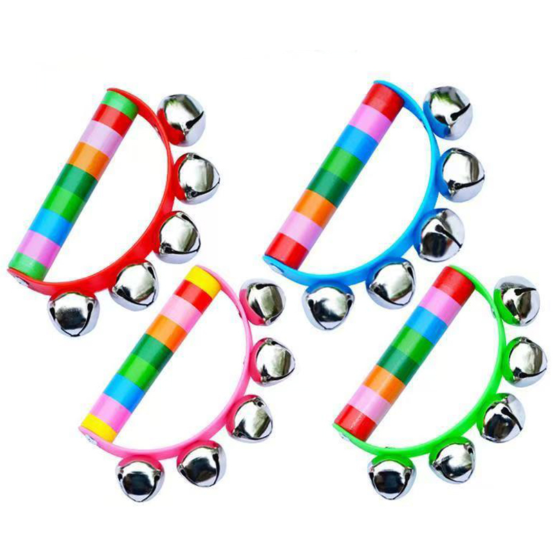 Rainbow Hand Jingle Bells Wood - Kids Education Bell recensione e prezzo