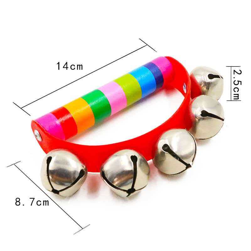 Rainbow Hand Jingle Bells Wood - Kids Education Bell recensione e prezzo