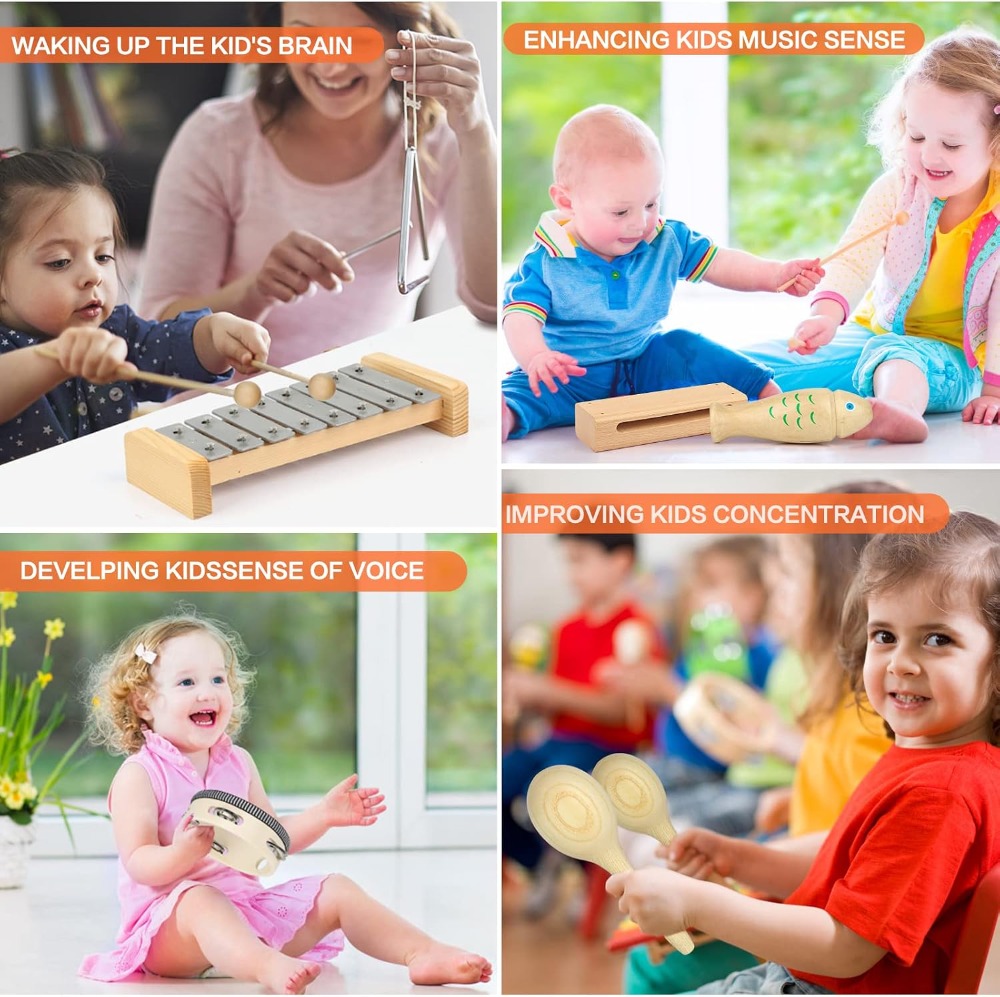 23 Pcs Wooden Musical Instrume - Kids Education Images recensione e prezzo