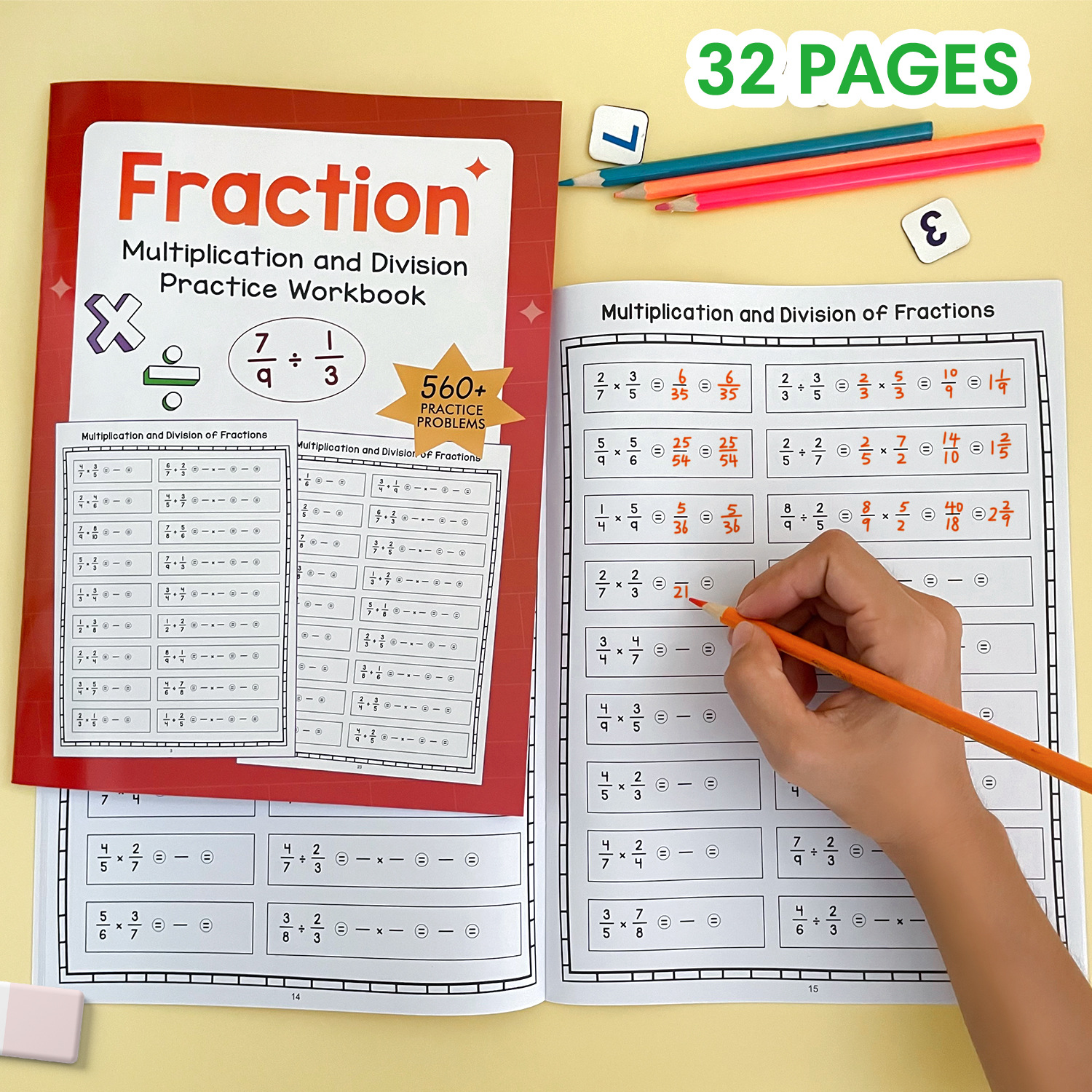 32 Pages A4 Fraction Multiplic - Kids Education Books recensione e prezzo