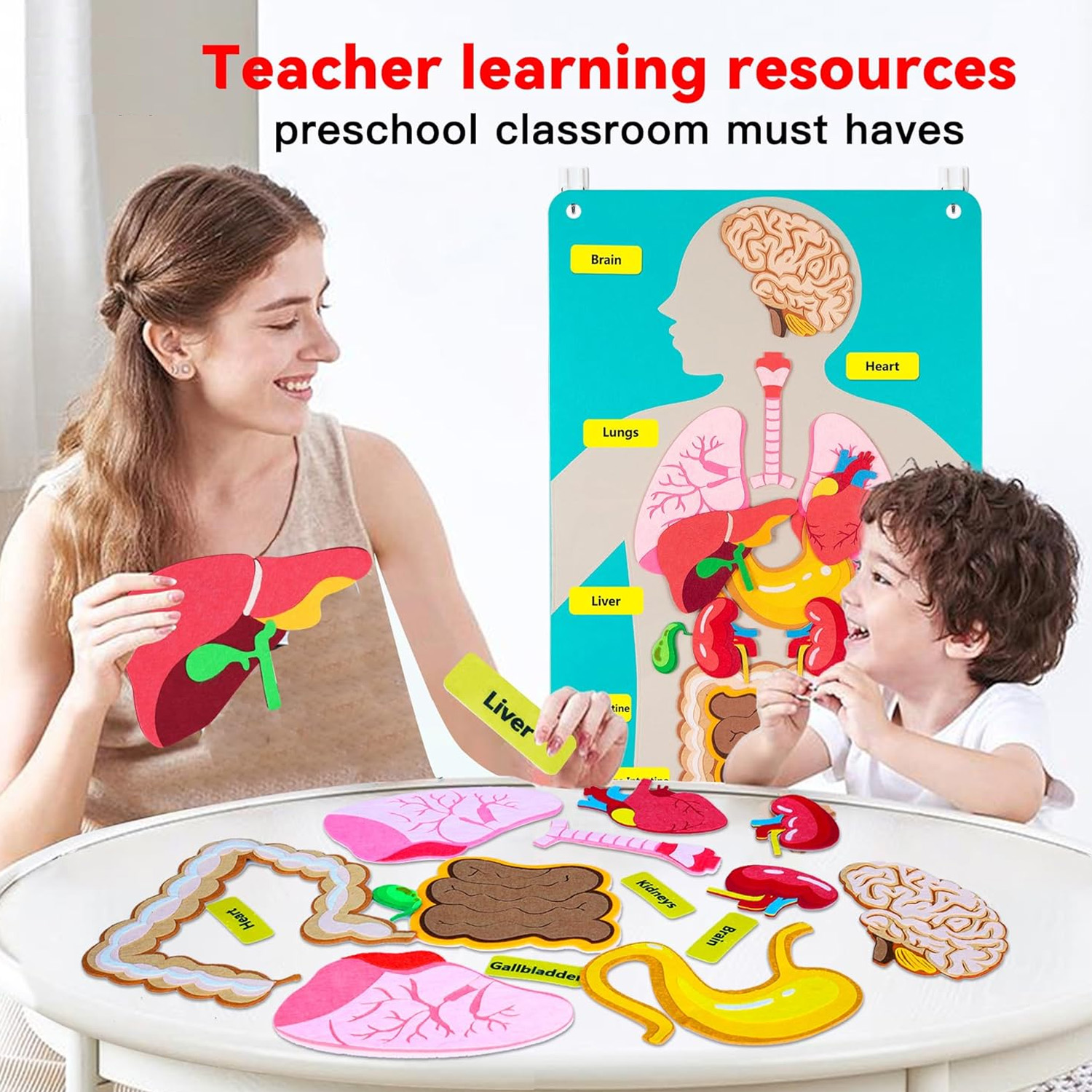 Human Body Parts Felt Board St - Kids Education Story recensione e prezzo