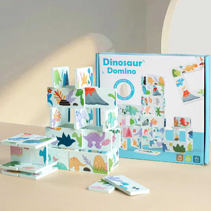 Wooden Toy Dinosaur Domino Ani - Kids Education Images recensione e prezzo