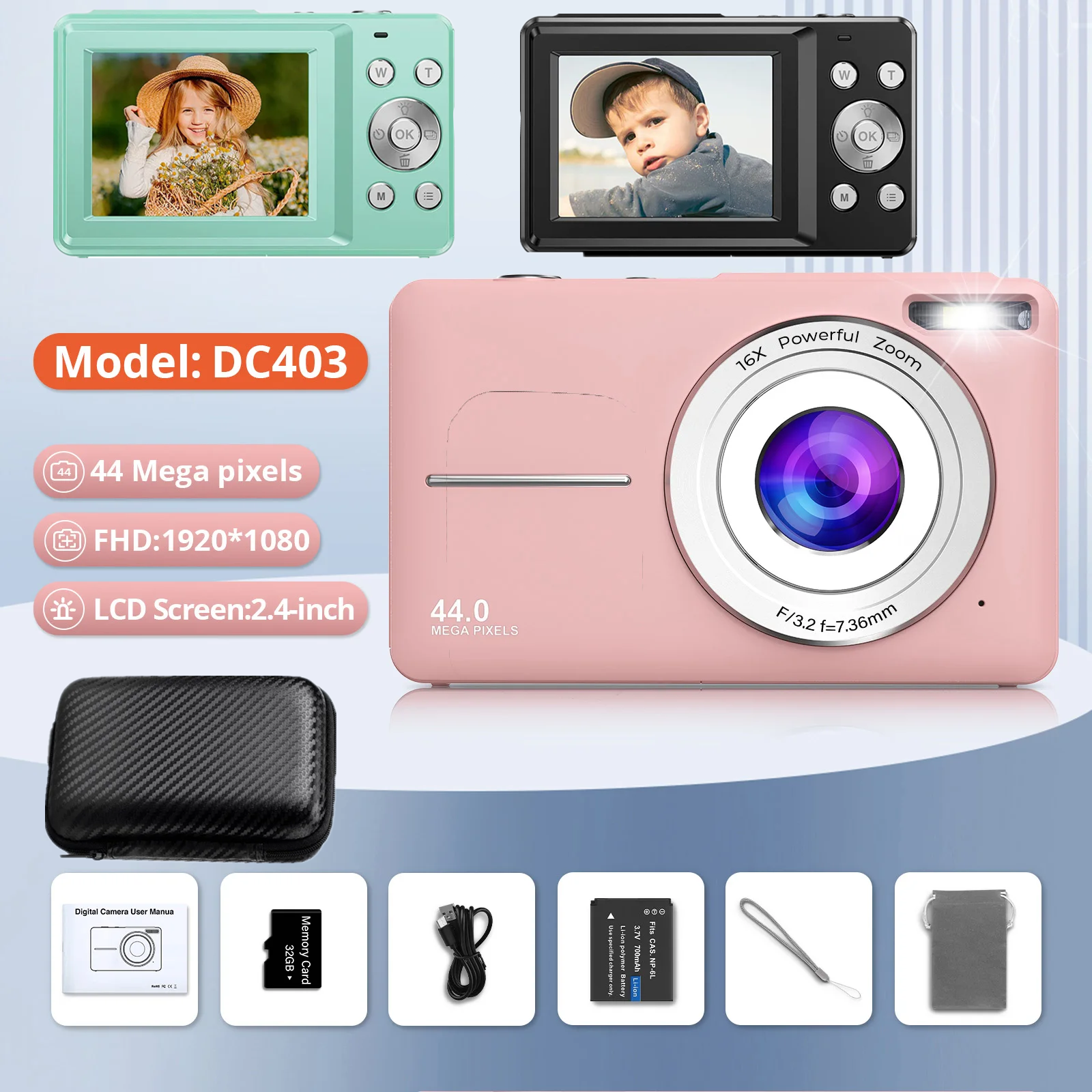 HD 1080P 2.4 inch digital Came - Kids Education Images recensione e prezzo