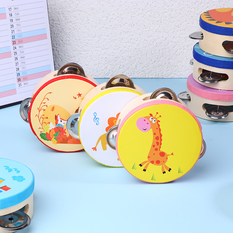 10CM Wooden Tambourine Drum Be - Kids Education Bell recensione e prezzo