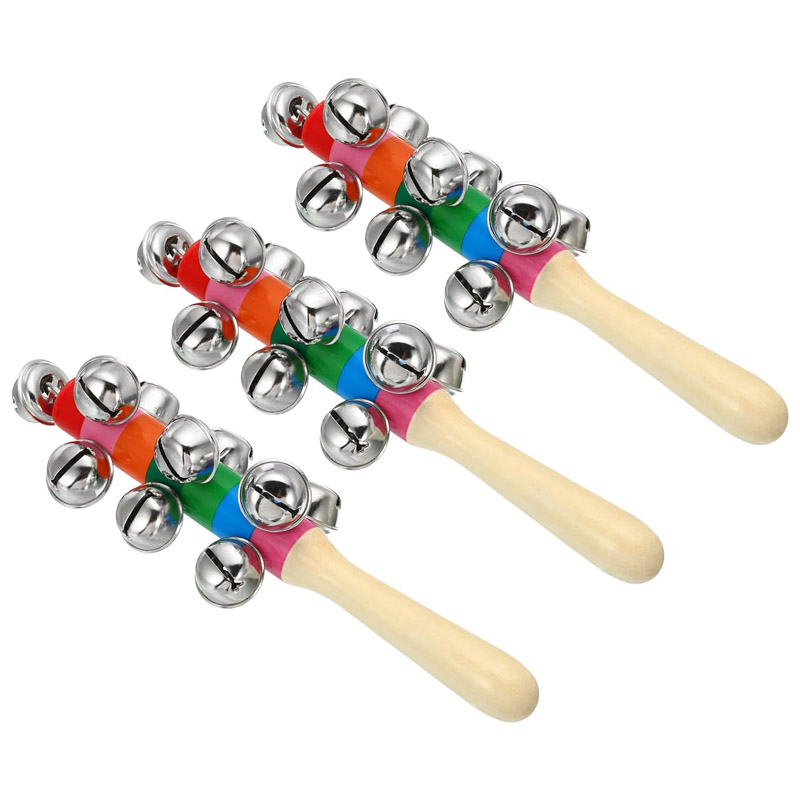 3PCS Rainbow Wooden Jingle Han - Kids Education Bell recensione e prezzo