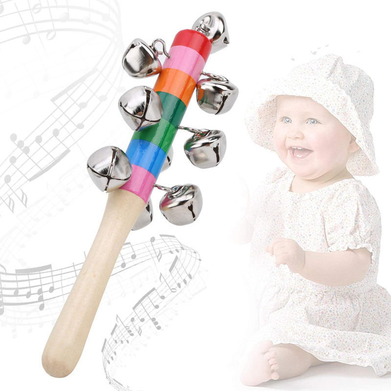 3PCS Rainbow Wooden Jingle Han - Kids Education Bell recensione e prezzo