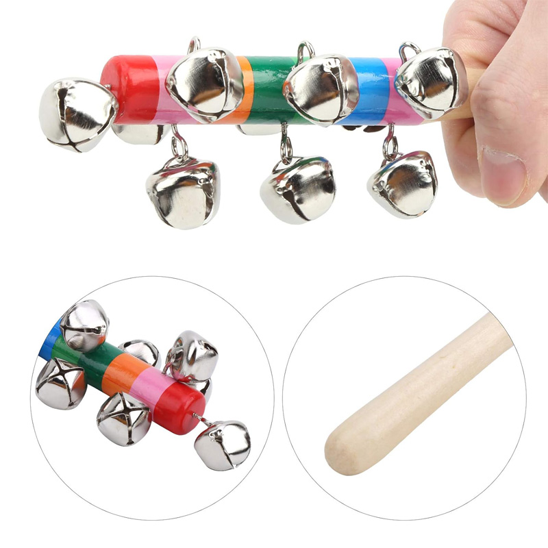 3PCS Rainbow Wooden Jingle Han - Kids Education Bell recensione e prezzo