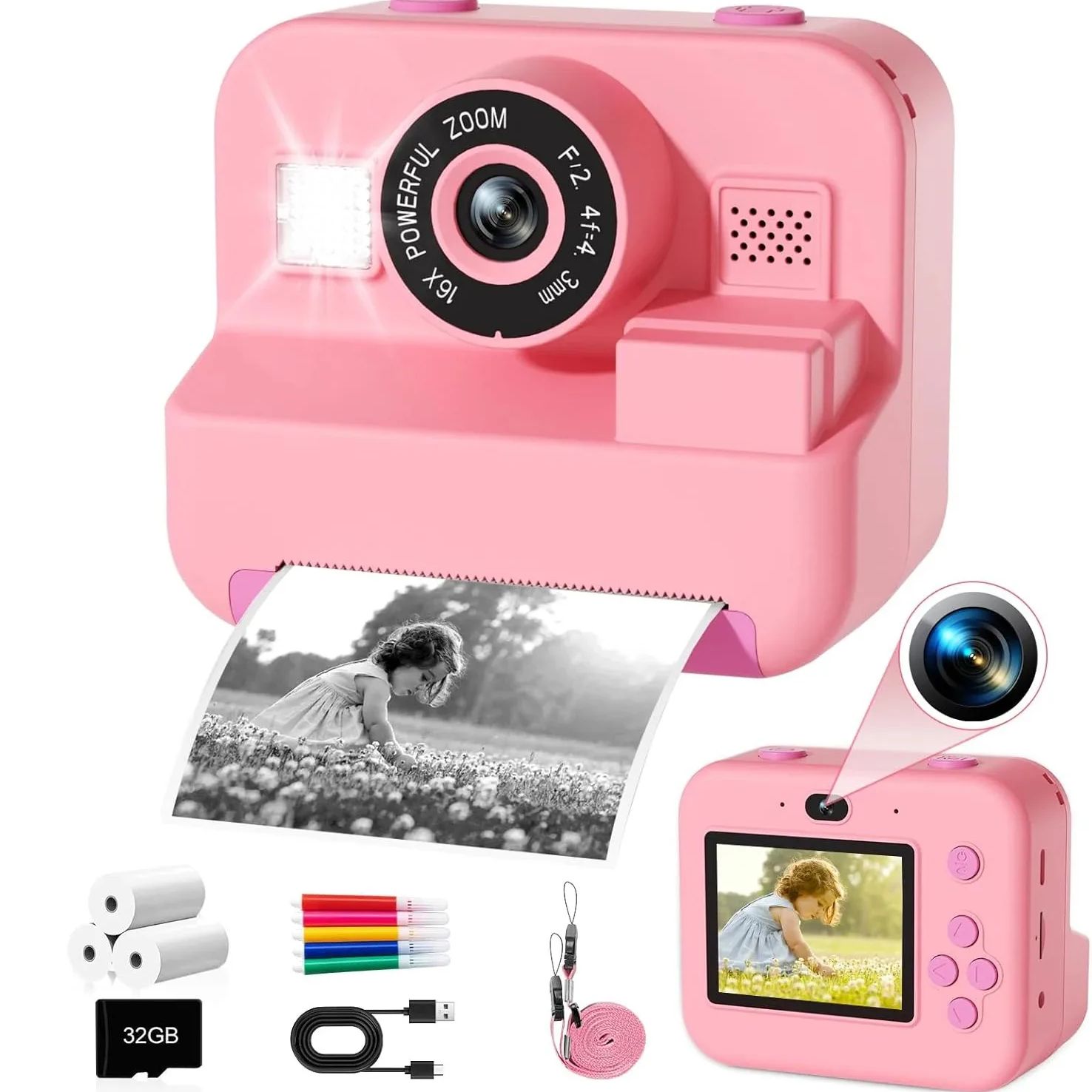 newInstant Print Camera With 3 - Kids Education Video recensione e prezzo