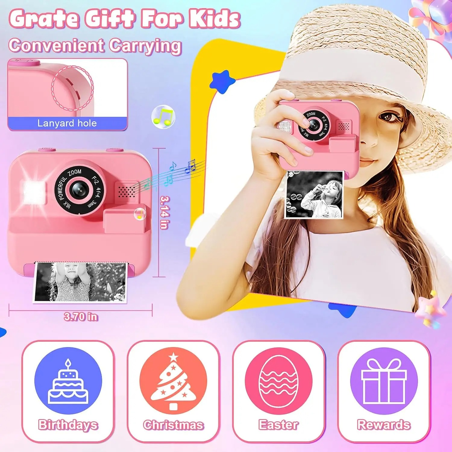 newInstant Print Camera With 3 - Kids Education Video recensione e prezzo